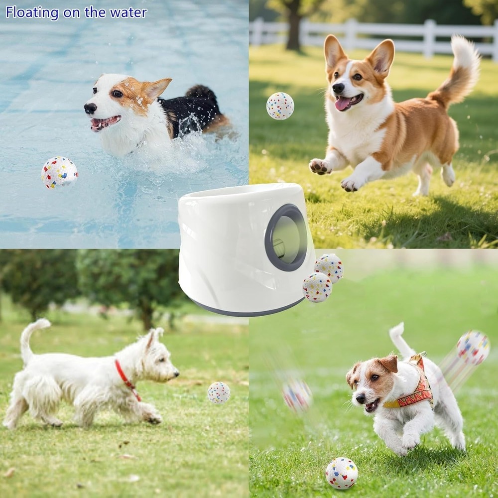 Automatic Dog Ball Launcher 45ft‎ Adjustable Thrower w 4 Balls USB - Picture 7 of 7